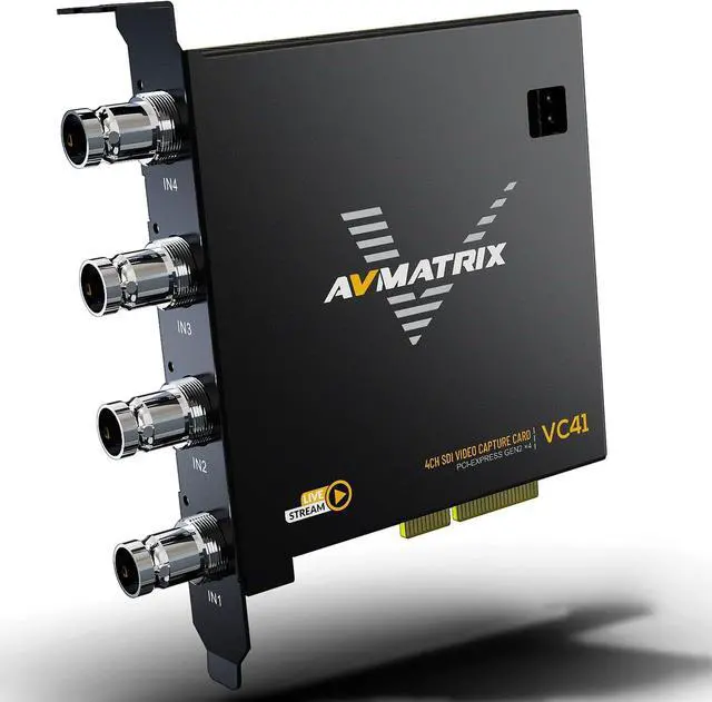 Main image of AVMATRIX PCIE Capture Card for PC, 4CH SDI with 1080P60 Ultra-Low Latency for Multi-Channel Live Streaming, Video Conferencing, Online Education, telemedicine Broadcasting on PC/Mac