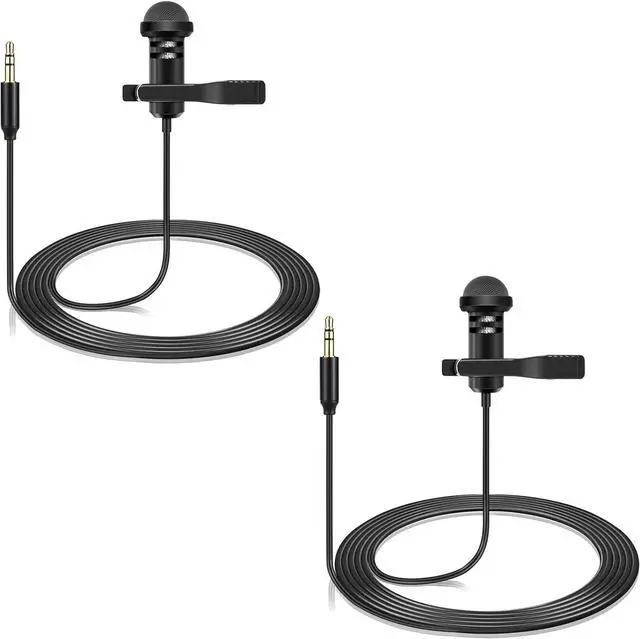 2 Pack Lavalier Microphone Compatible with DJI Mic 2 & Rode Wireless Pro/Wireless GO 2 / II Transmitters - Omnidirectional Lav Lapel Wearable Mic for Vlog Interview Streaming Lectures Broadcasters