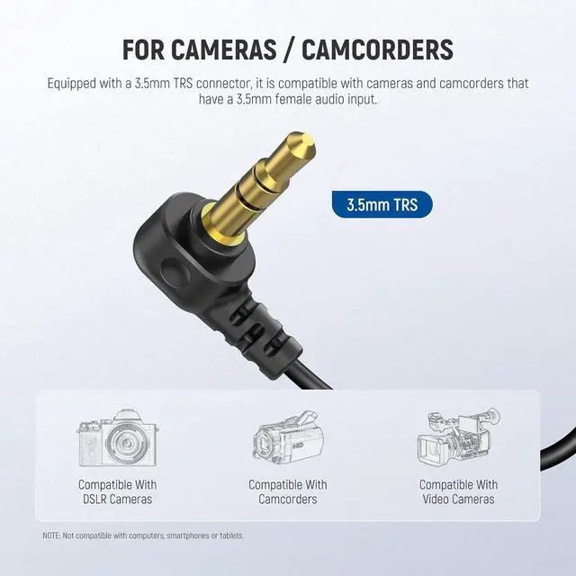 Alt view image 5 of 7 - Mini Lavalier Microphone (2 Pack), 6.6ft/2m Clip On Wired Condenser Lapel Lav Mic with 3.5mm TRS Connector Compatible with DJI Mic 2 DJI Mic Rode Wireless Go II NEEWER CM28 CM31 Camera, LM5
