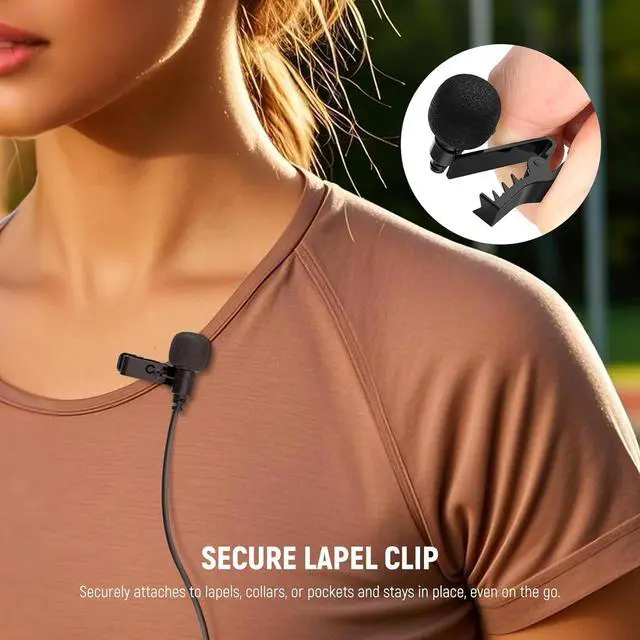 Alt view image 4 of 7 - Mini Lavalier Microphone (2 Pack), 6.6ft/2m Clip On Wired Condenser Lapel Lav Mic with 3.5mm TRS Connector Compatible with DJI Mic 2 DJI Mic Rode Wireless Go II NEEWER CM28 CM31 Camera, LM5