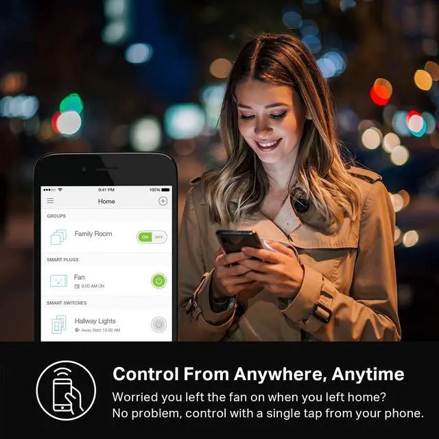 Alt view image 7 of 7 - Kasa Smart Plug Mini 15A, Apple HomeKit Supported, Smart Outlet Works with Siri, Alexa & Google Home, UL Certified, App Control, Scheduling, Timer, 2.4G WiFi Only, 4 Count (EP25P4), White