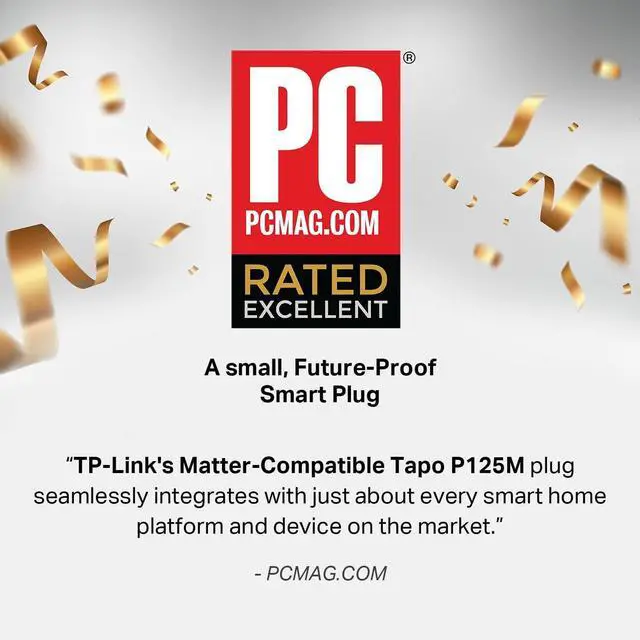 Alt view image 3 of 7 - TP-Link Tapo Matter Supported Smart Plug Mini, Compact Design, 15A/1800W Max, Super Easy Setup, Works with Apple Home, Alexa & Google Home, UL Certified, 2.4G Wi-Fi Only, White, Tapo P125M(3-Pack)