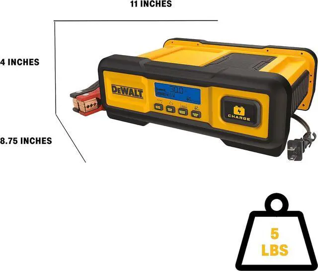 Alt view image 5 of 5 - DEWALT Professional 30-Amp Battery Charger and 3-Amp Maintainer with 100-Amp Engine Start
