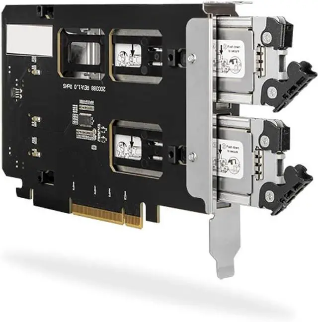 Main image of ICY DOCK Dual Bay 2X M.2 NVMe SSD to PCIe 4.0 x8 Removable Adapter Card for PCI Express Slot (PCIe Bifurcation Required) | ExpressSlot MB842MP-B