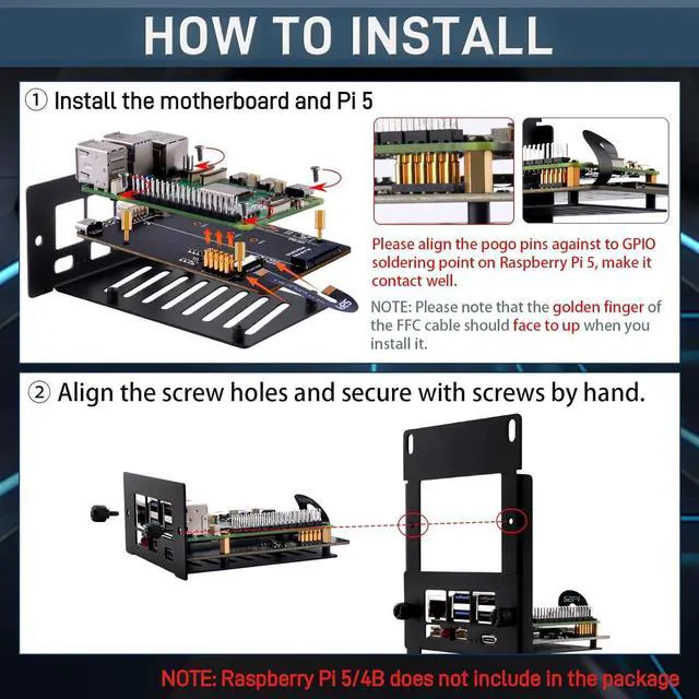 Alt view image 7 of 7 - 19 inch 2U Rack Mount for Raspberry Pi 5, with 10PCS PCIe to M.2 NVMe SSD Adapters, Compatible with 19 inch Server Rack