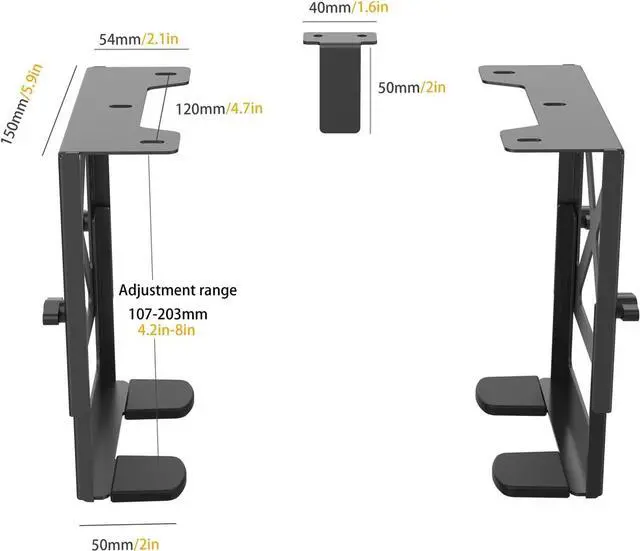 Alt view image 3 of 7 - Adjustable Under Desk PC or NAS Mount Bracket Holder, Compatible with Desktop NAS(Network Attached Storage),CPU,UPS,Small Form Factor Desktop Tower.Xbox Series x,OptiPlex7000/7010