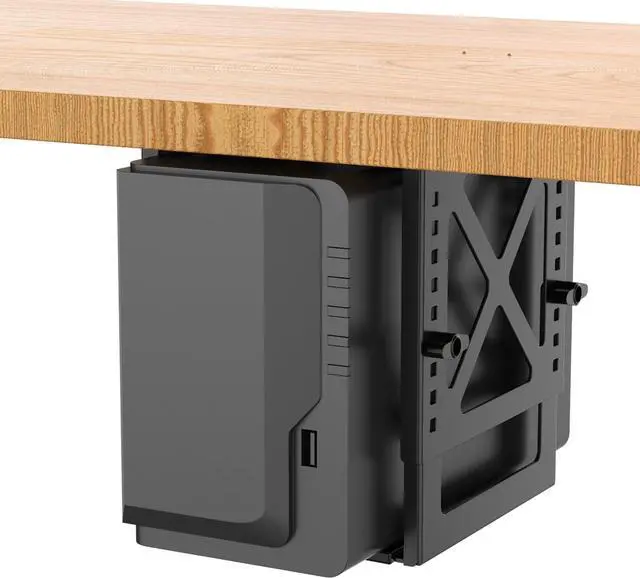 Alt view image 6 of 7 - Adjustable Under Desk PC or NAS Mount Bracket Holder, Compatible with Desktop NAS(Network Attached Storage),CPU,UPS,Small Form Factor Desktop Tower.Xbox Series x,OptiPlex7000/7010