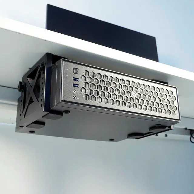 Alt view image 4 of 7 - Adjustable Under Desk PC or NAS Mount Bracket Holder, Compatible with Desktop NAS(Network Attached Storage),CPU,UPS,Small Form Factor Desktop Tower.Xbox Series x,OptiPlex7000/7010