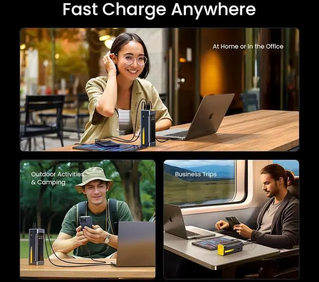 Alt view image 7 of 7 - 140W PD3.1 Laptop Power Bank 40000mAh Fast Charging Station, The Future Starship 2 in 1 Camping Large Portable Charger for MacBook Pro/Air, iPad Pro, iPhone 16 Pro Max,Galaxy,Steam Deck, Grey