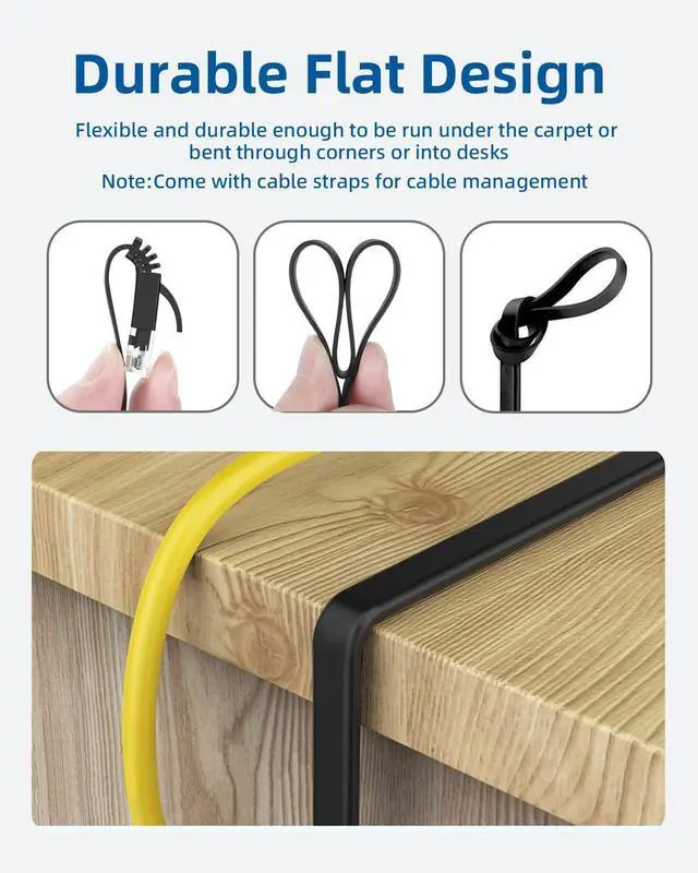 Alt view image 3 of 7 - Cat 6 Ethernet Cable 1.5ft 12Pack - 3ft 5ft 7ft 10ft 15ft Lengths for Selection, Snagless 1000Mbp/s High Speed Cat6 Ethernet Cord, STP Shield Pure Copper, Outdoor & Indoor (1.5 Feet,12 Pack)