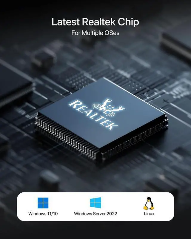 Alt view image 6 of 6 - 5Gb PCIe Network Card, PCIe Ethernet Card with Extra Low-Profile, PCI Express Network Adapter for PC Windows 11/10 & Windows Server 2022 ONLY, PCI-e to 5 Gigabit NIC Lifetime Protection