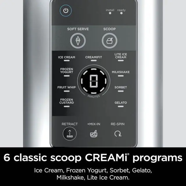Alt view image 5 of 7 - Ninja Swirl by CREAMi Ice Cream and Soft Serve Maker, Sorbet, Milkshake, Frozen Yogurt, Low Calories Program & More, 13-in-1, Soft Serve Handle, (2) CREAMi Swirl 16oz Pints, For Kids & ALL ages