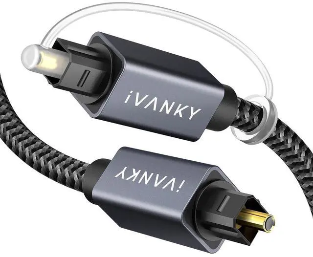 Main image of Optical Audio Cable 6ft/1.8M Long Digital Audio Optical Cable for Soundbar, S/PDIF Toslink Fiber Optic Cord [Braided, Gold-Plated Connectors, CL3 Rated] for TV, Home Cinema, Xbox/PS4, Sonos