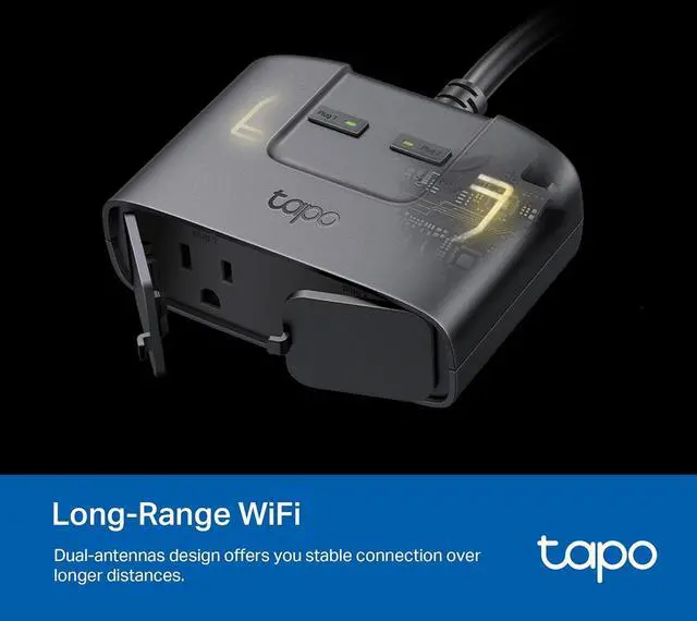 Alt view image 6 of 7 - TP-Link Tapo Matter Outdoor Smart Plug, 2 Individual outlets, IP65 Weather Resistance, Works with Apple Home, Alexa, Google Home, Long Wi-Fi Range, 2.4G Wi-Fi Only, ETL Certified