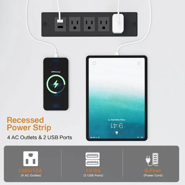 Alt view image 4 of 6 - 69.3" Long Computer Gaming Desk with Storage,Large Customizable Reversible L Shaped Office Desks with Power Outlets & LED Lights, Corner Gaming Table with Monitor Stand, White