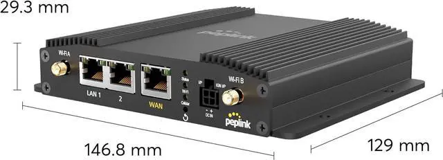 Alt view image 3 of 3 - Peplink MAX BR1 Pro 5G All-in-One Solution | x62 5G Module | Wi-Fi 6 | 2x2 MU-MIMO | MAX-BR1-PRO-5GN-T-PRM