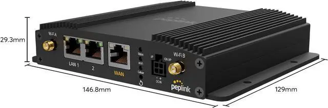 Alt view image 4 of 5 - Peplink MAX BR1 Pro [CAT 20] | LTE-A Pro Modem with Redundant SIM Slots | Wi-Fi 6 | GPS Receiver| Drop-In Mode, Load Balancing / Failover, Ignition Sensing | MAX-BR1-PRO-GLTE-S-T-PRM