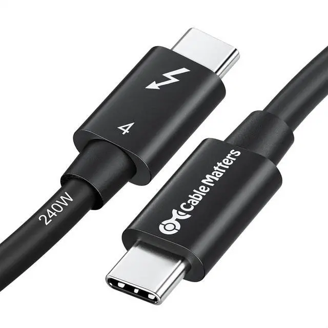 Main image of Cable Matters [Intel Certified] 40Gbps Thunderbolt 4 Cable 1ft with 8K Video and 240W Charging - 1m, Compatible with USB4, Thunderbolt 3 Cable and USB-C Black
