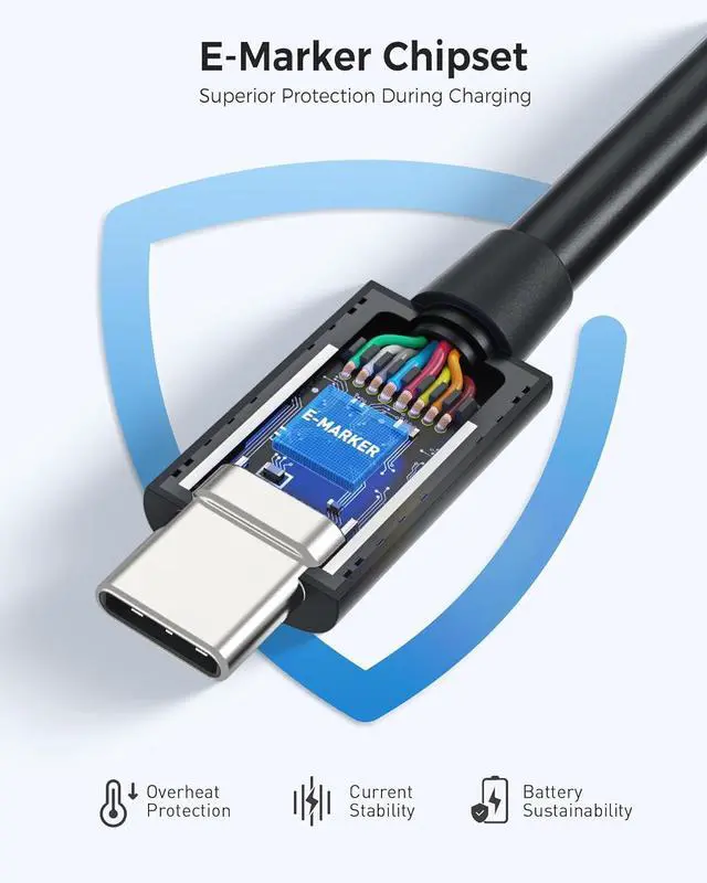 Alt view image 6 of 6 - Cable Matters [Intel Certified] 40Gbps Thunderbolt 4 Cable 1ft with 8K Video and 240W Charging - 1m, Compatible with USB4, Thunderbolt 3 Cable and USB-C Black