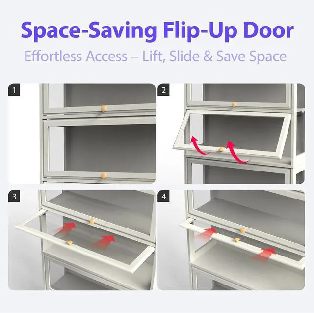 Alt view image 6 of 7 - Display Cabinet with Acrylic Glass Doors,5-Tiers Curio Cabinet with LED Lighting for Collectibles, Collectibles Toy Organizers Rack & Display Shelf Display Case Storage Cabinet, White