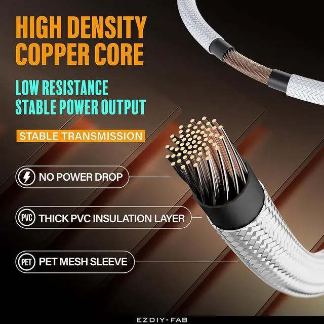 Alt view image 7 of 7 - GPU Power Sleeved Cable Extension, 16pin(12+4) 12VHPWR PCIe 5.0 Connector Male to 4X PCIE 8 PIN for RTX 3090Ti/RTX4090/RTX4080, with Pre-Installed Cable Combs-16AWG/White