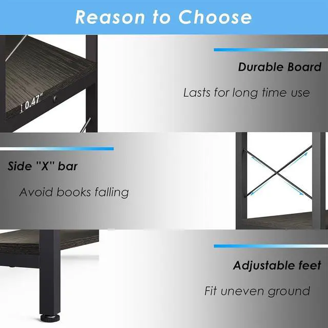 Alt view image 5 of 7 - 6-Shelf Corner Bookshelf, Vintage Industrial Corner Shelf Etagere Bookcase, Large Book Shelf with Metal Frame Open Storage Corner Cabinet (Black-Lockers, Large)