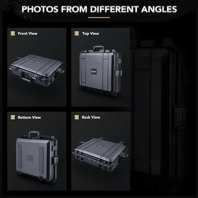 Alt view image 6 of 7 - HC-4610 Waterproof Hard Case with Foam, Interior Size 18.1x14.2x5.1 inch, Suitable for camera,laptop,electronic equipment and more