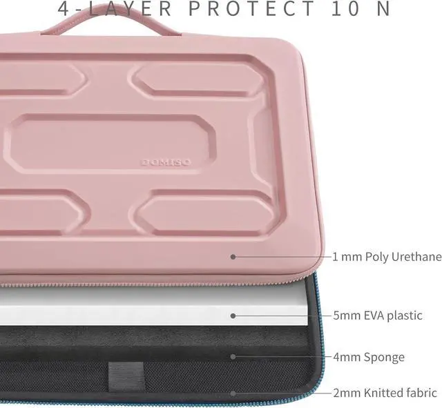 Alt view image 5 of 7 - 17 inch Laptop Sleeve with Handle Shockproof Waterproof EVA Protective Case for 17.3" ZBook Fury 17.3 G8/MSI GS73VR Stealth Pro/HP Envy 17/LG Gram 17"/ROG Strix GL702VS, Pink