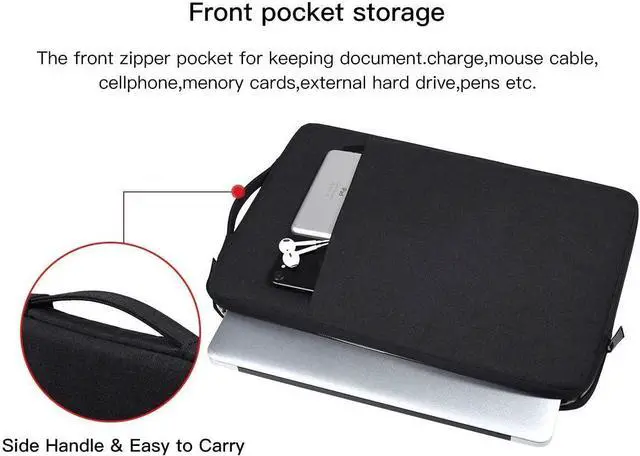 Alt view image 3 of 7 - 17.3 Inch Laptop Carry Case Sleeve for HP ENVY 17 17t/Pavilion 17/Omen 17, Acer Predator 17, Dell Inspiron 17/Dell G3 G7 17.3, Lenovo Ideapad 17, MSI GS75, 17 in Waterproof Computer Bag with Handle
