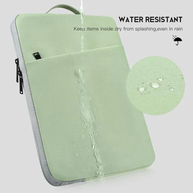 Alt view image 4 of 7 - 17 inch Laptop Carrying Case, Padded Travel Computer Sleeve Bag for HP 17.3-in Laptop, HP Envy 17, Dell Inspiron 17, ASUS Vivobook 17, Lenovo ideapad 17, Water-Resistant with Handle -Mint Green
