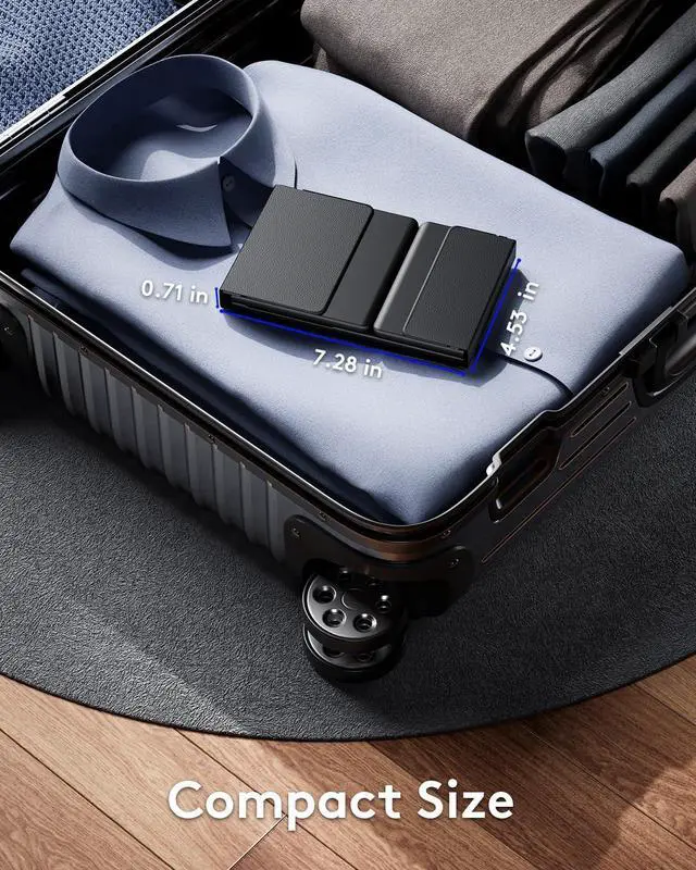 Alt view image 5 of 7 - Foldable Bluetooth Keyboard with Touchpad, Full-Size Wireless Folding Keyboards with Backlight, Portable Travel for iOS Android Windows Mac OS, Support 3 Device(BT5.1 x 3), Black