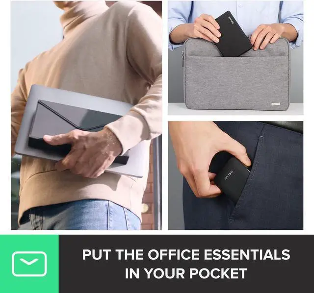 Alt view image 4 of 7 - PockCombo Portable Keyboard and Mouse Wireless with Protective Case, Bluetooth Foldable Keyboard, 2-in-1 Sliding Mini Mouse with Pointer (Black)