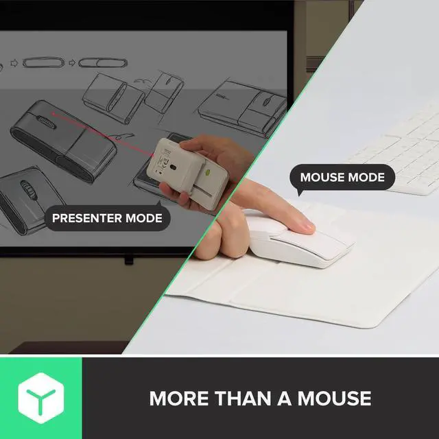 Alt view image 5 of 7 - PockCombo Portable Keyboard and Mouse Wireless with Protective Case, Bluetooth Foldable Keyboard, 2-in-1 Sliding Mini Mouse with Pointer (White)