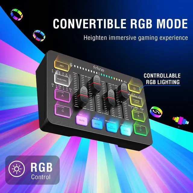 Alt view image 7 of 7 - FIFINE Gaming Equipment Bundle, Dynamic XLR/USB Gaming Microphone Set with Streaming Audio Mixer for Podcast Recording Video Vocal, RGB Gamer Set with Volume Fader/XLR Interface for PC-AmpliGame