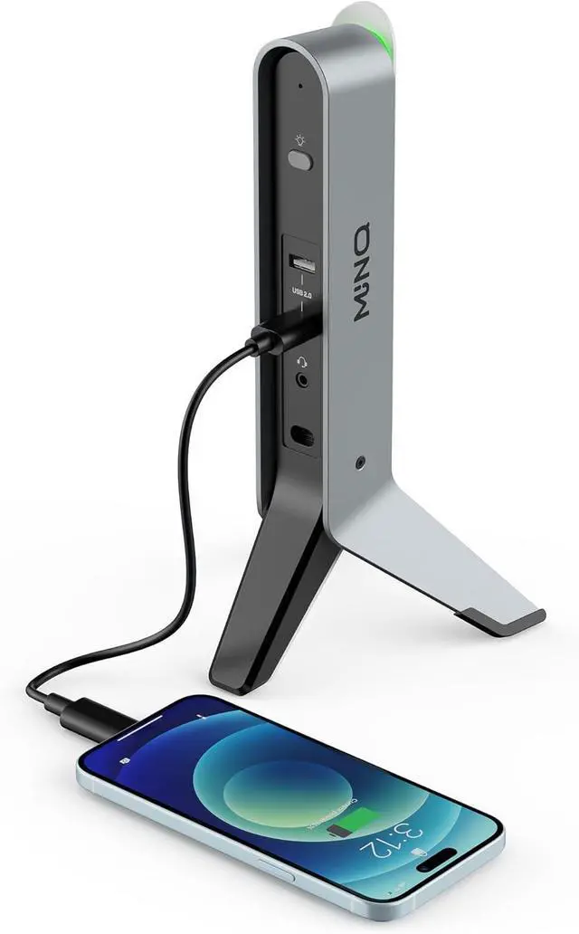 Alt view image 2 of 6 - White RGB Tripod Headphones Stand for Desk - Gaming Headset Stand - Aux - USB Ports - Suitable for Gamer Desktop Table Game Earphone Accessories