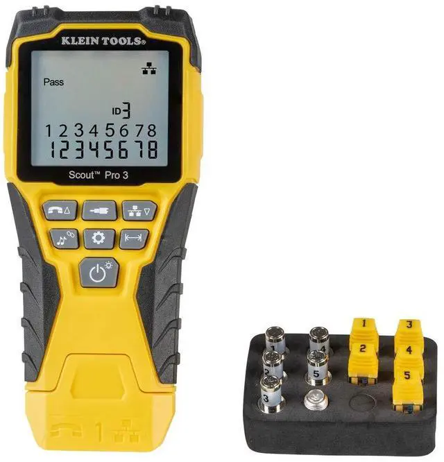 Alt view image 2 of 7 - Klein Tools VDV501-851 Cable Tester Kit & Impact Punchdown Tool with 66/110 Blade & Klein Tools VDV226-110 Ratcheting Modular Data Cable Crimper/Wire Stripper/Wire Cutter