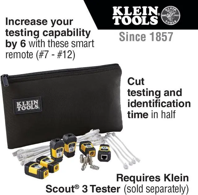 Alt view image 2 of 6 - Klein Tools VDV770-851 Tester Remote Expansion Kit for Scout Pro 3 Testers with Single-Step Test + Map Remotes #7 - #12
