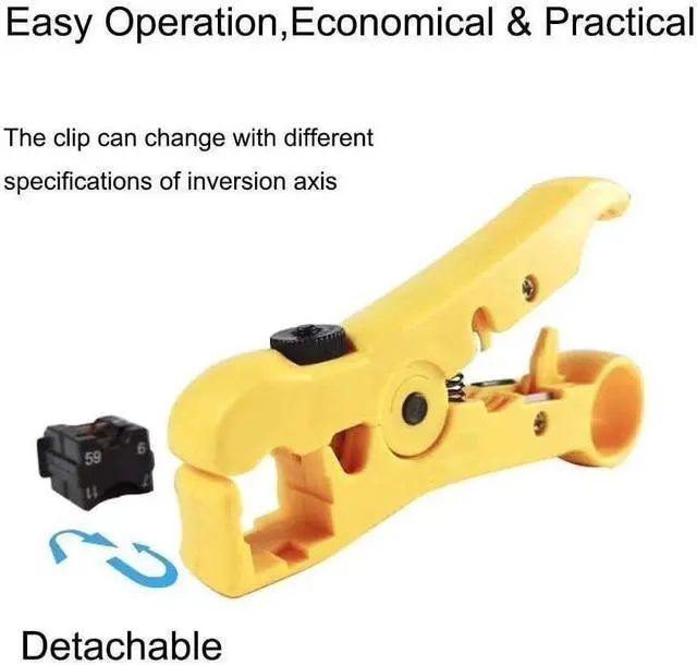 Alt view image 4 of 5 - Coax Cable Crimper Tool Kit, Coaxial Compression Tool for rg6 rg59 rg11 with 1 Wire Stripper, 10pcs F Male rg6 Connectors And 10pcs Female to Female rg6 Connectors, 1 Screwdriver