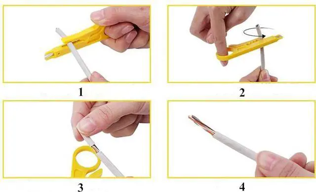 Alt view image 4 of 6 - RJ45 Crimp Tool Kit, Cat5 Cat5e Crimping Tool with 100pcs rj45 Cat5 Connectors, 20pcs rj45 Cat5e Connector Covers, Cable Tester, Network Wire Stripper