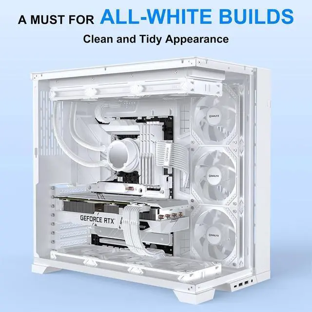 Alt view image 6 of 7 - PSU Cable Extension Kit, Sleeved PC Cables Extensions Mod,24Pin ATX x1 8Pin EPS x1 8 Pin PCI-E x2,Gold-Plated Pins for GPU Power Supply with Pre-Install Cable Combs,4 Kits