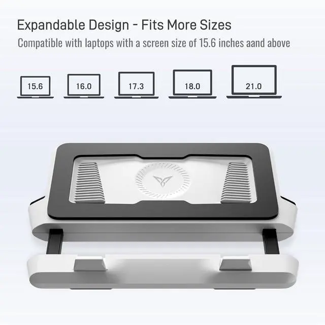 Alt view image 6 of 7 - Flydigi Laptop Cooling Pad, Wind-Pressure Closed-Loop Turbo-Fan for 15.6-21 Inch, Adjustable Speed, Dual Noise Reduction, Intelligent Temperature Control, 4-Angle Adjustable