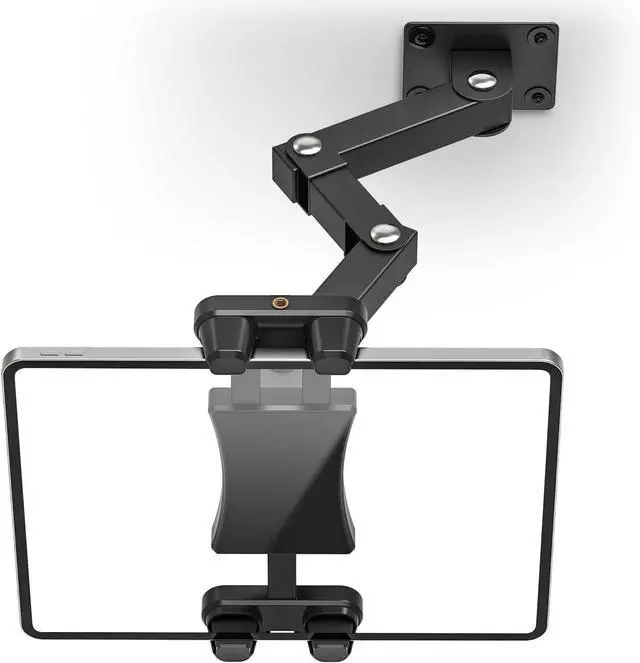 Alt view image 6 of 6 - Tablet Wall Mount Holder, 3-Stage Extendable Arm, 360° Rotating Under Cabinet or Wall Mount for iPad Pro, Air, Galaxy Tab, and All 4.713.5" Tablets  Perfect for Kitchens, Offices