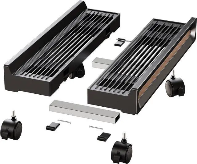 Alt view image 7 of 7 - Adjustable Mobile CPU Stand,Ventilated PC stand for floor, Computer Tower Stand with Locking Caster Wheels Fits Most PC,Computer Mobile Cart Holder for Office,Gamers and Students
