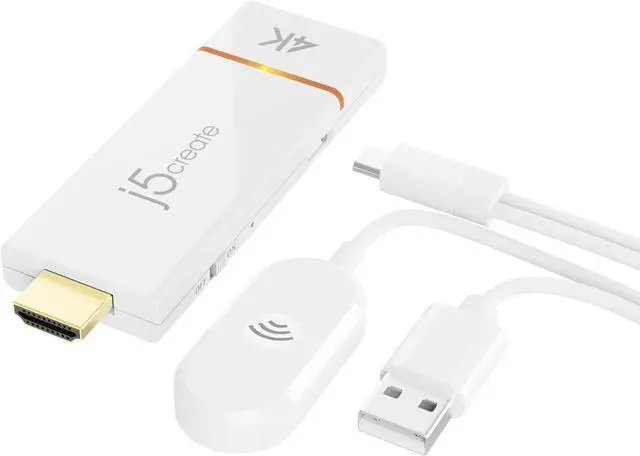 Main image of j5create ScreenCast 4K Wireless Adapter Screen Cast from Mobile Phone, Tablet, or Laptop Support for AirPlay, Miracast & Chromecast Mirror Extend for Windows & macOS Wireless Screen Display