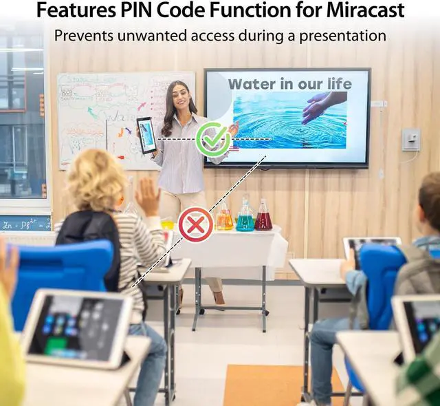 Alt view image 4 of 7 - j5create ScreenCast 4K Wireless Adapter Screen Cast from Mobile Phone, Tablet, or Laptop Support for AirPlay, Miracast & Chromecast Mirror Extend for Windows & macOS Wireless Screen Display