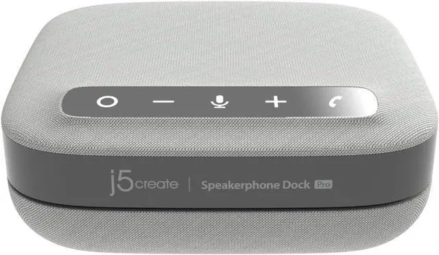 Main image of j5create USB-C Dual 4K Speakerphone Dock Pro, Dual 4K HDMI Audio Dock for Video Conference, USB-A x 2, USB-C, Gigabit ethernet, Pass-Through Charging - Works with Teams, Zoom