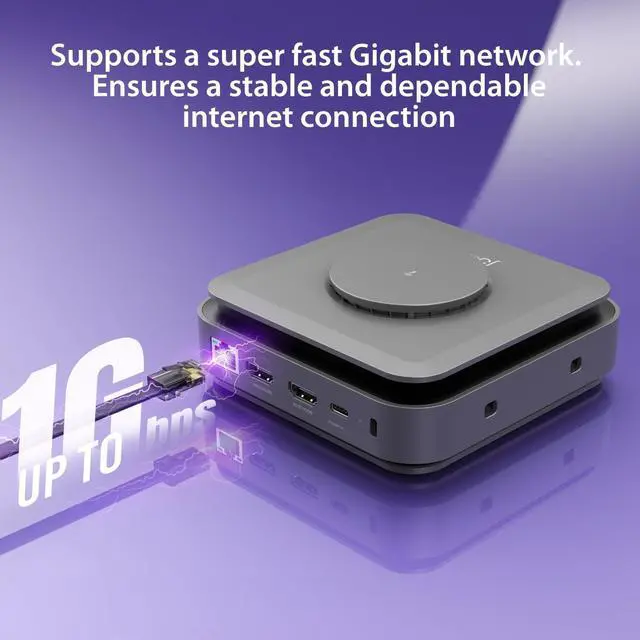 Alt view image 7 of 7 - j5create USB-C Dock Dual 4K HDMI - Supports Dual Extended 4K Display for Windows and M1/M2/M3 MacBook, Built-in 15W Magnetic Wireless Charger, USB-A x 2, USB-C x 2, Gigabit ethernet