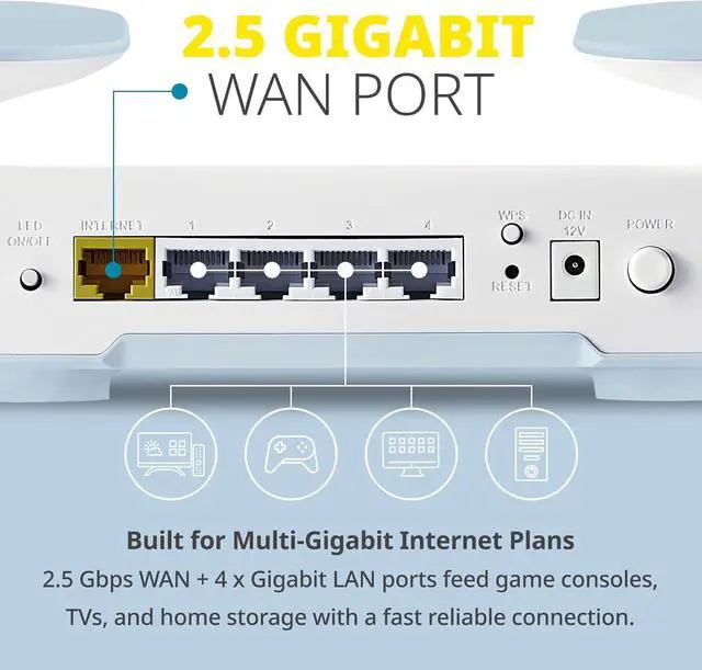 Alt view image 5 of 7 - D-Link M60AX6000WiFi6MeshRouterSculpted Décor ReadyDesign2.5GbpsWAN+4×Gbps LANGaming/Streaming/InternetLong Range Wireless Self Optimized360° CoverageExpandable MeshApp Control