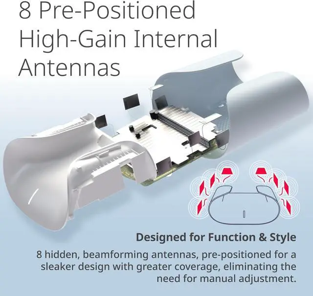 Alt view image 3 of 7 - D-Link M60AX6000WiFi6MeshRouterSculpted Décor ReadyDesign2.5GbpsWAN+4×Gbps LANGaming/Streaming/InternetLong Range Wireless Self Optimized360° CoverageExpandable MeshApp Control