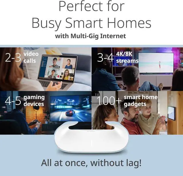 Alt view image 6 of 7 - D-Link M60AX6000WiFi6MeshRouterSculpted Décor ReadyDesign2.5GbpsWAN+4×Gbps LANGaming/Streaming/InternetLong Range Wireless Self Optimized360° CoverageExpandable MeshApp Control